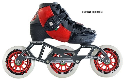 Luigino Adjustable Red 4x90/3x110 Kids Speed Skates