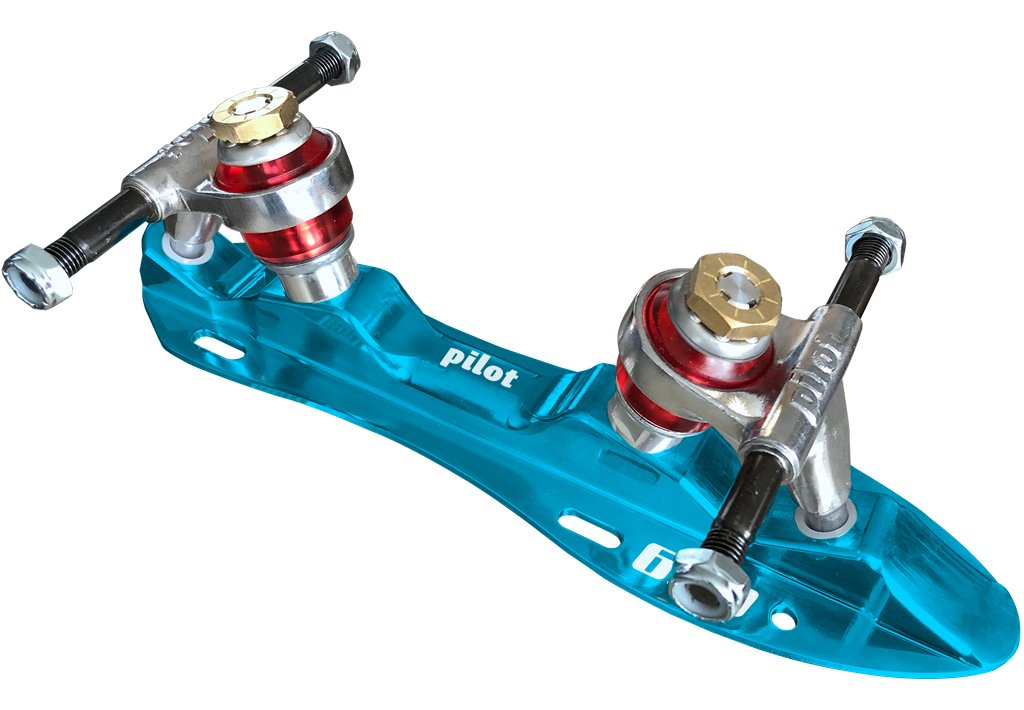 Atom Pilot Falcon NTS quad roller skate plate, electric blue