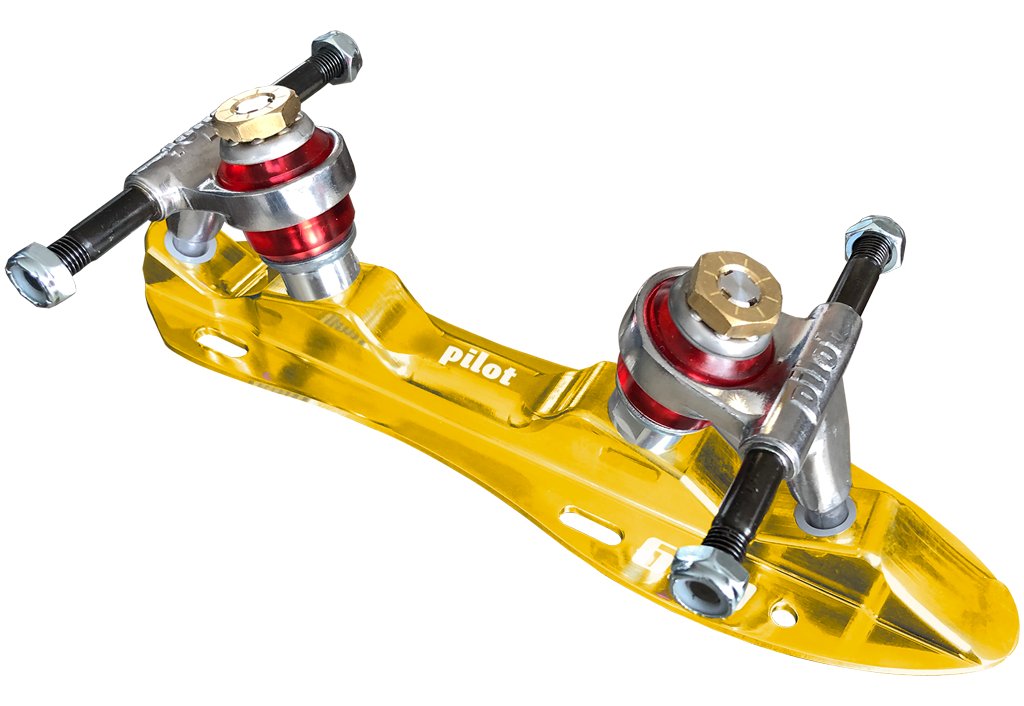 Atom Pilot Falcon NTS quad roller skate plate, gold
