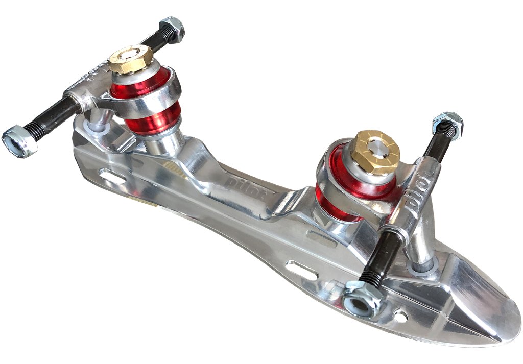 Atom Pilot Falcon NTS quad roller skate plate, polished silver
