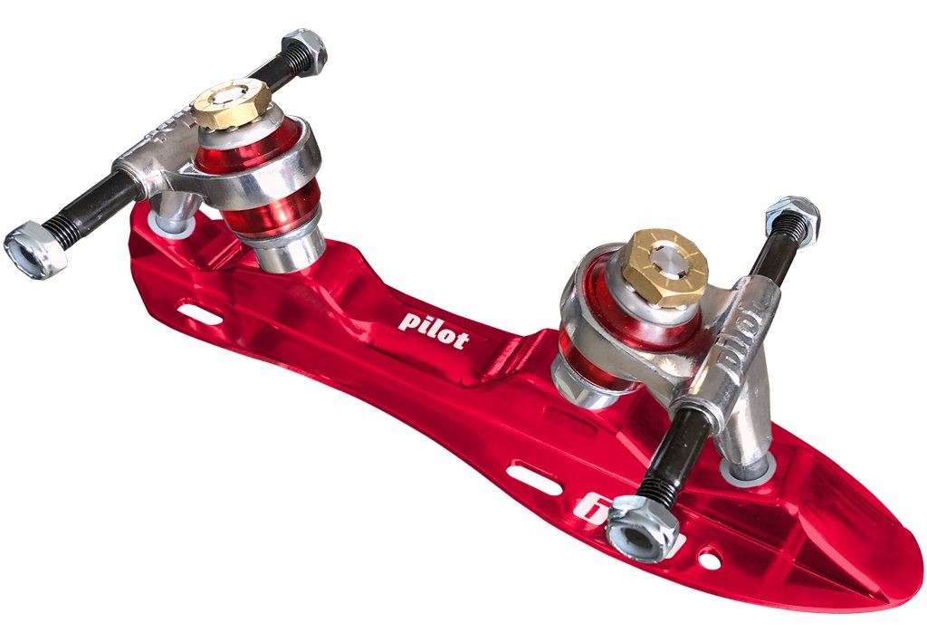 Atom Pilot Falcon NTS quad roller skate plate, red