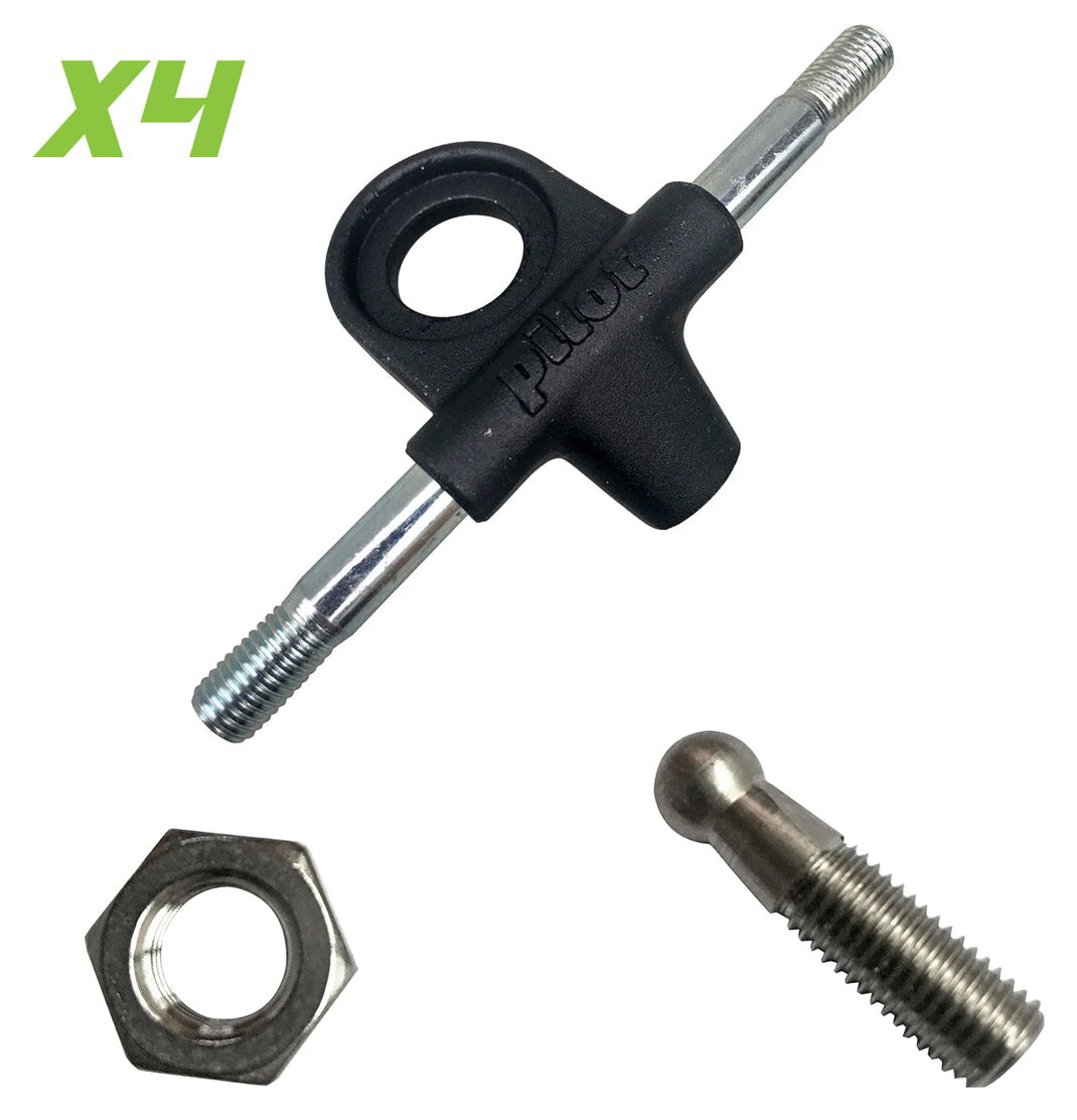 Atom Pilot Plate Upgrade Kit, black forged trucks, ball studs and nuts