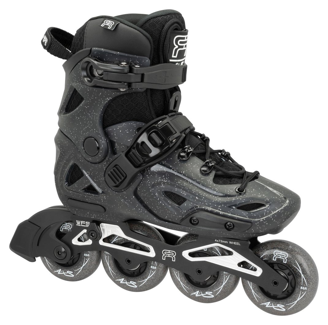 FR Skates AXS Night Sky adjustable kids inline skate, black with silver flecks, side view