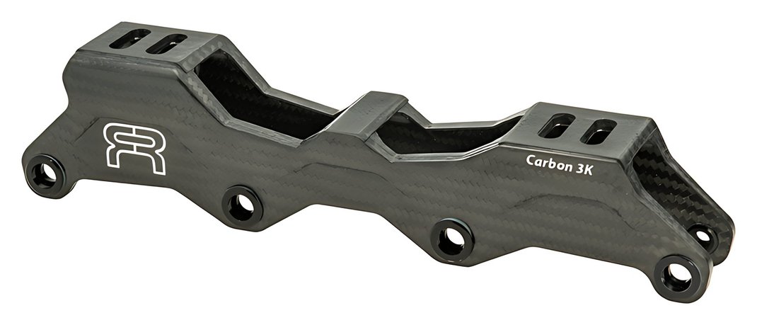 FR Carbon inline skate frame, carbon fiber, side view