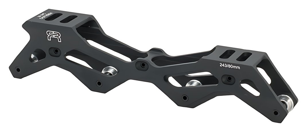 FR Deluxe V3 inline skate frame, black, side view