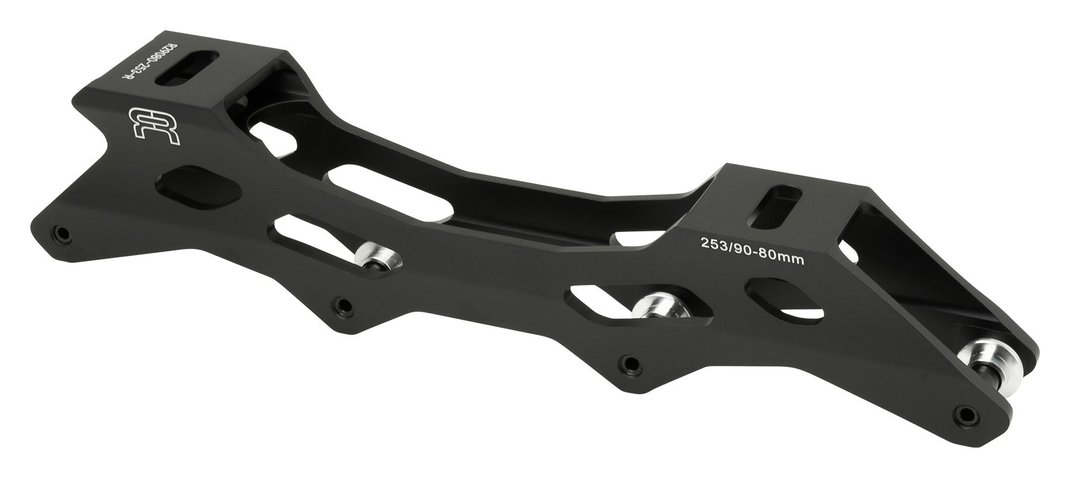 FR R2 flat inline skate frame, black, side view