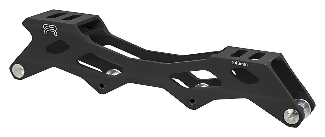 FR R2-R rockerable inline skate frame, black, side view