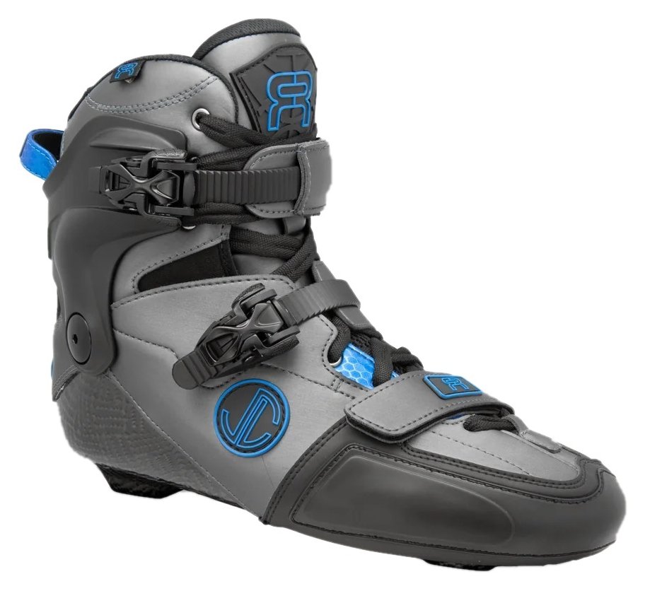 FR Skates SL Seven freestyle boot, grey and blue, the boot alone with no frame or wheels