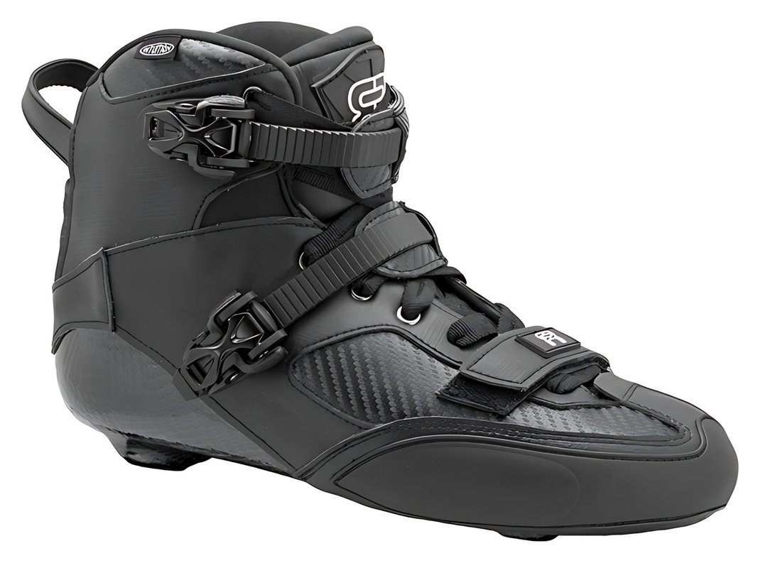 FR Skates SL Speed V1 carbon skate boot, black, side view