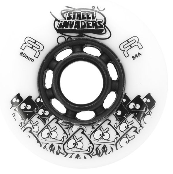 FR Skates Street Invaders Bullet inline skate wheel, white
