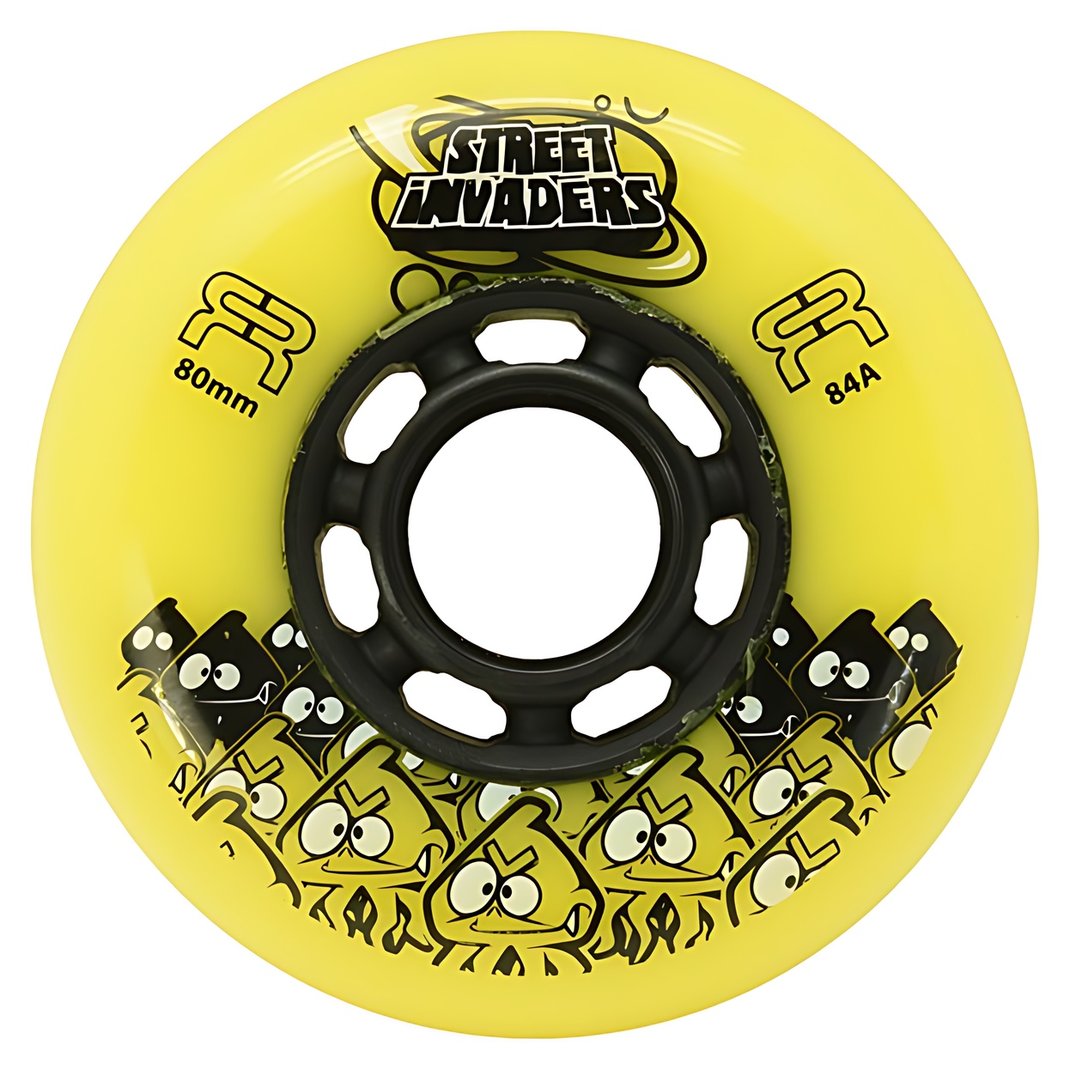 FR Skates Street Invaders Bullet inline skate wheel, yellow