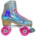 Jackson Evo Alloy Roller Skate, Hologram with Pink Glitter Wheels