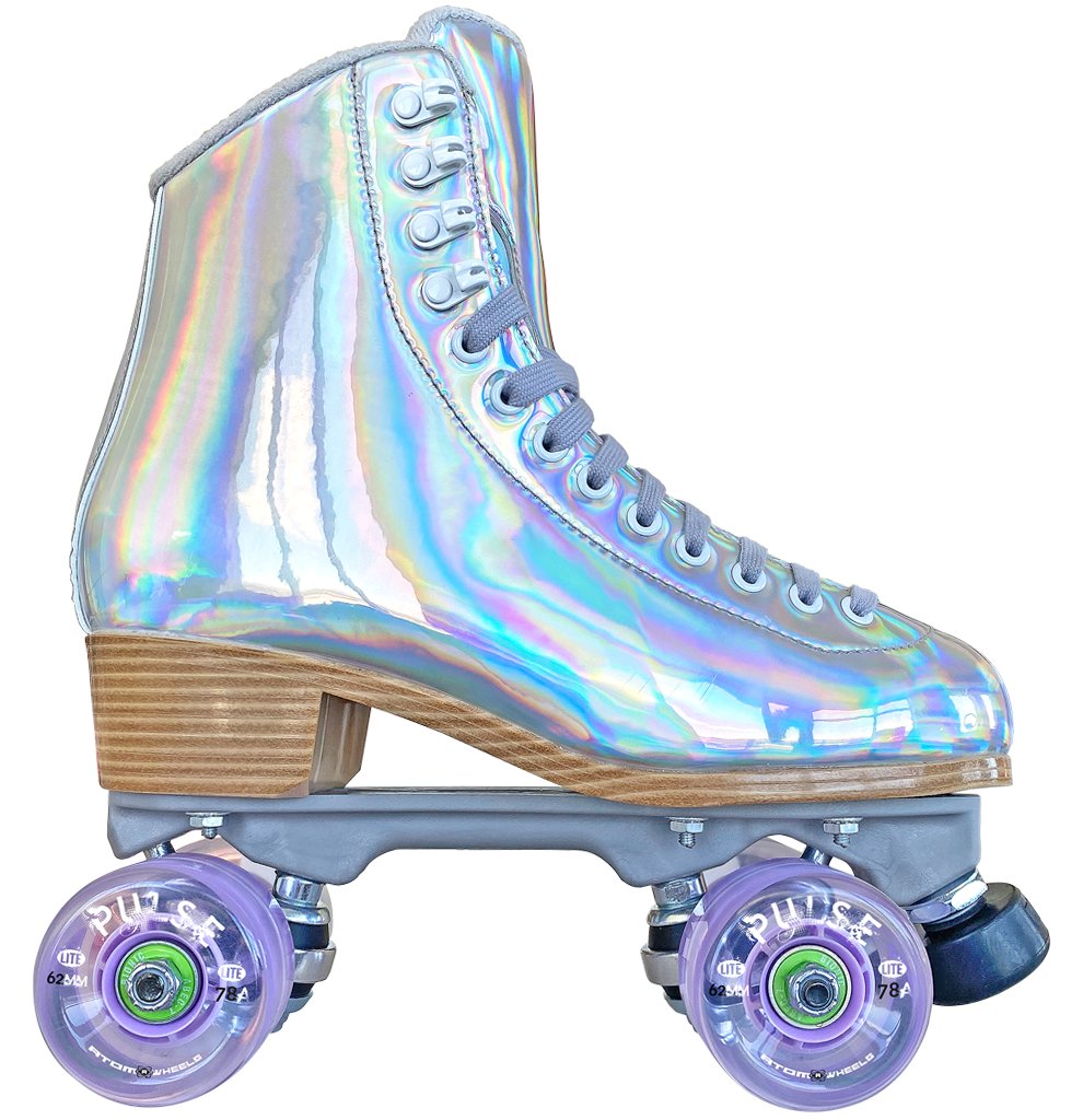 Jackson Evo roller skate, hologram boot, lilac Atom Pulse Lite wheels