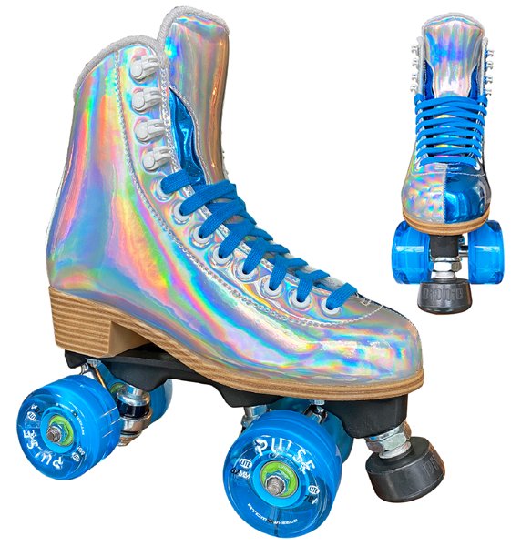 Jackson Evo roller skate, vintage boot, blue Atom Pulse Lite wheels