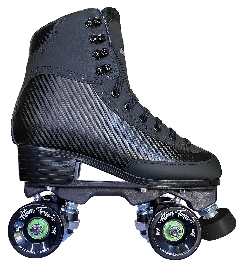 Jackson Vibe rhythm roller skate, black boot, black Atom Tone wheels