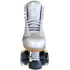 Jackson Vibe roller skate, silver boot, front view