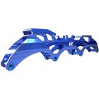 KL Bat blue inline speed skate frame, angle view