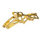 KL Top gold inline speed skate frame, angle view