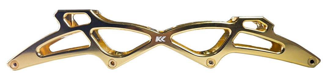 KL Top gold 7050 aluminum inline speed skate frame, side view