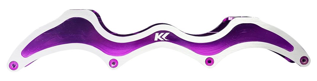 KL Wave purple 7050 aluminum inline speed skate frame, side view