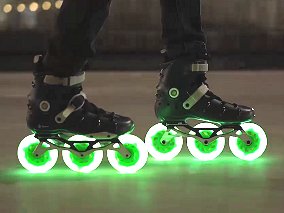Luminous Green Apple Glo Led Inline Wheels Video 1