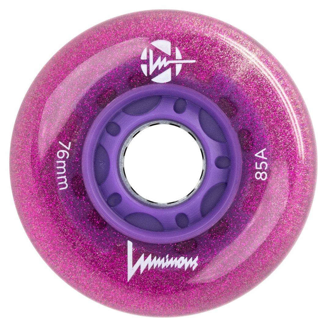 Luminous purple haze LED inline skate wheel, 76mm