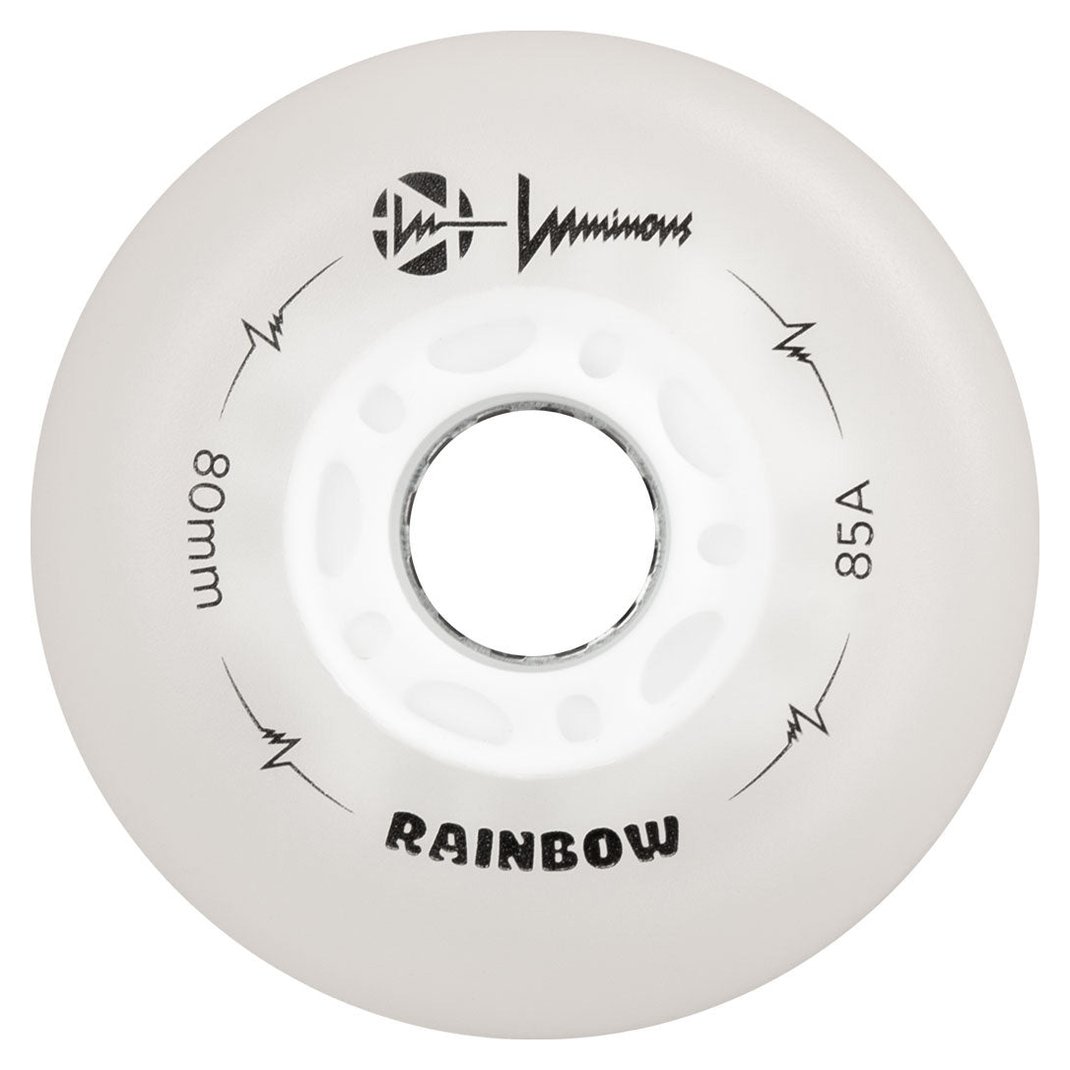Luminous rainbow LED inline skate wheel, 80mm