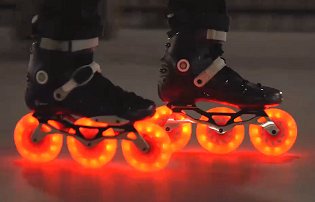 Luminous Red Red Led Inline Wheels Video 1