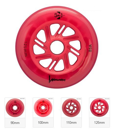 Luminous Red Red Led Inline Wheels