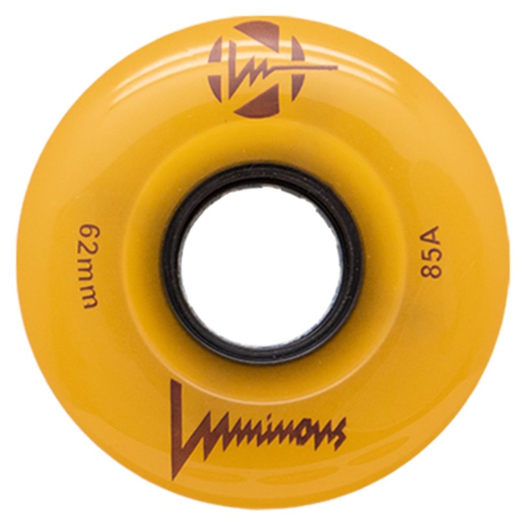 Luminous Sunray Glow LED quad roller skate wheel, 62mm