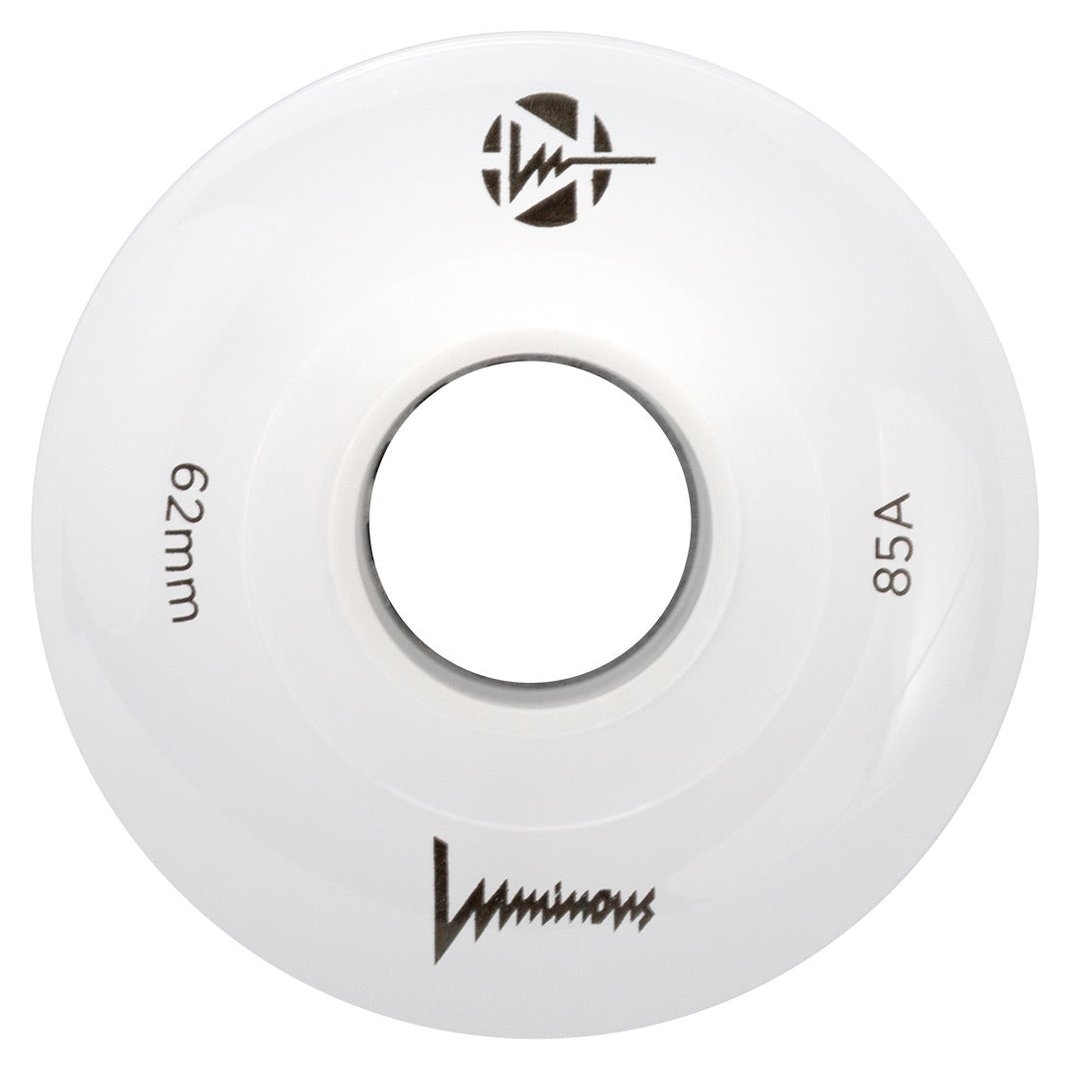 Luminous White LED quad roller skate wheel, 62mm