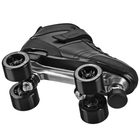 Pacer Aero black roller skate, aluminum plate from below