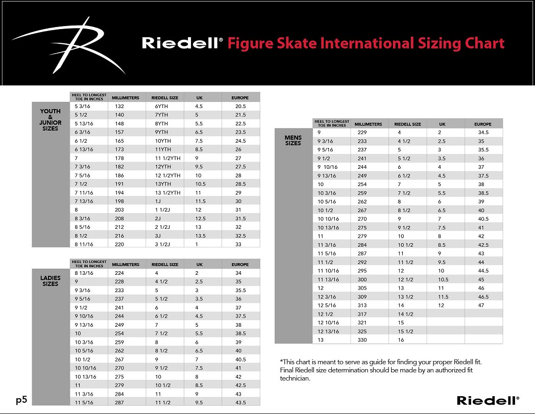 Riedell Size Chart 5