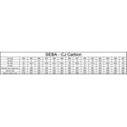 Seba CJ Carbon size chart: EU, US, Mondo and UK sizes with the longest foot each size fits