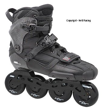 Seba High Light Carbon Pro inline skate, black carbon boot and cuff, side view