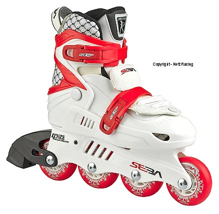 Seba J Adjustable White Red Skate