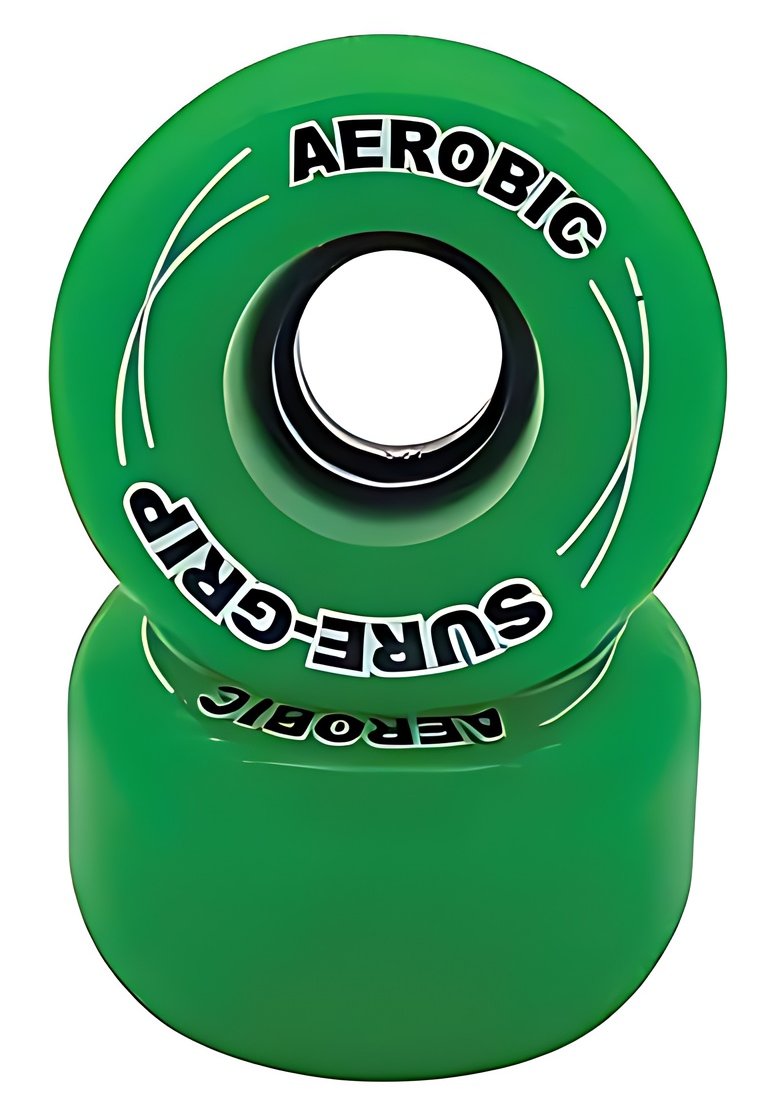 Sure-Grip Aerobic 62mm outdoor quad wheel, green
