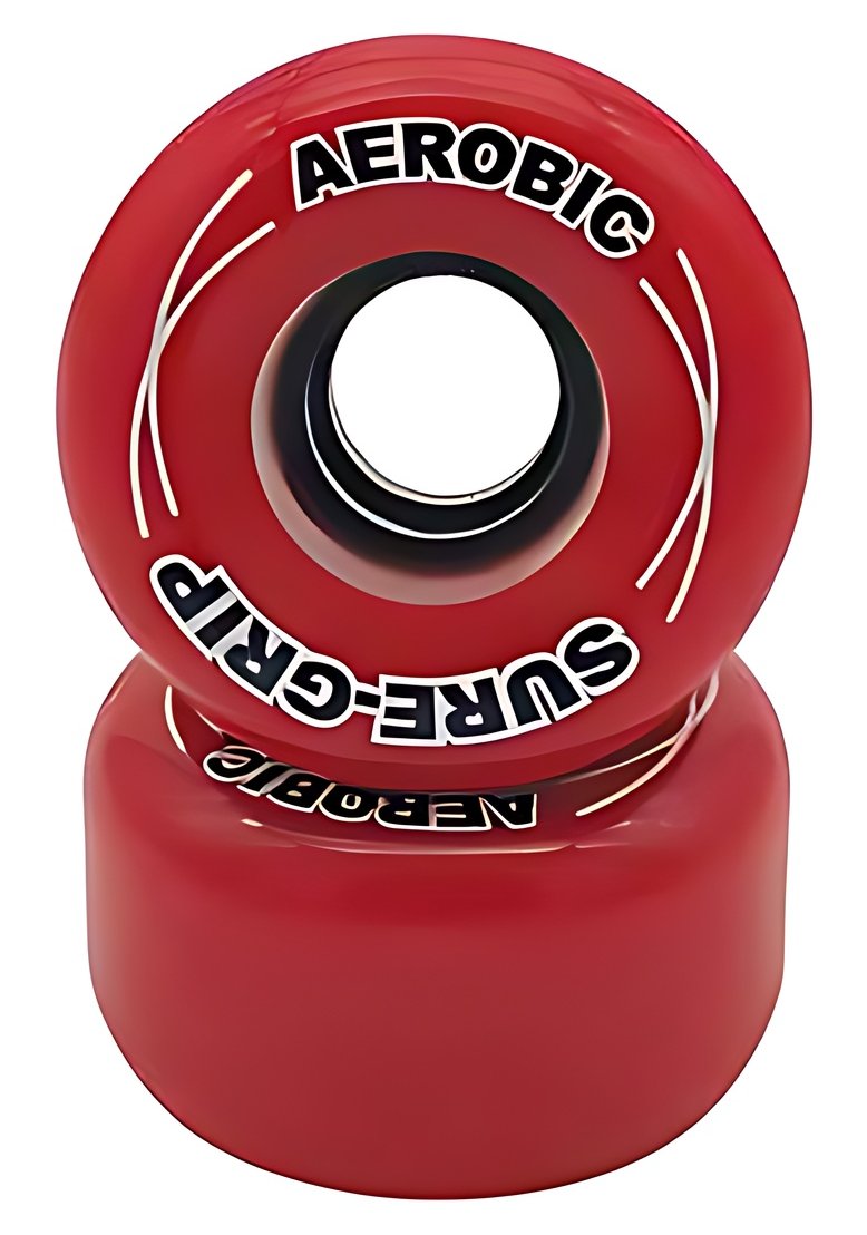 Sure-Grip Aerobic 62mm outdoor quad wheel, red