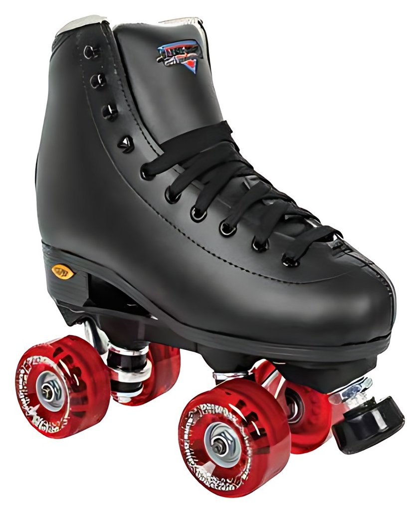 Sure-Grip Fame Motion black high top roller skate with red Motion outdoor wheels
