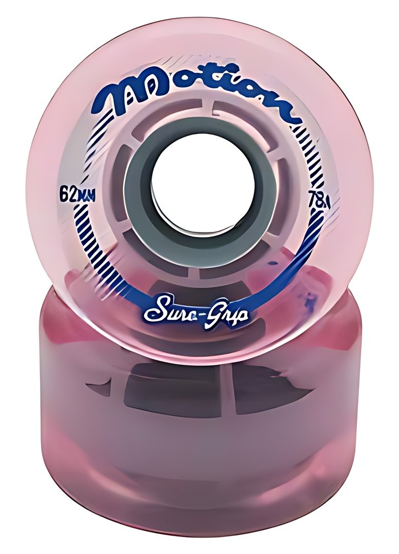 Sure-Grip Motion 62mm outdoor quad wheel, clear pink