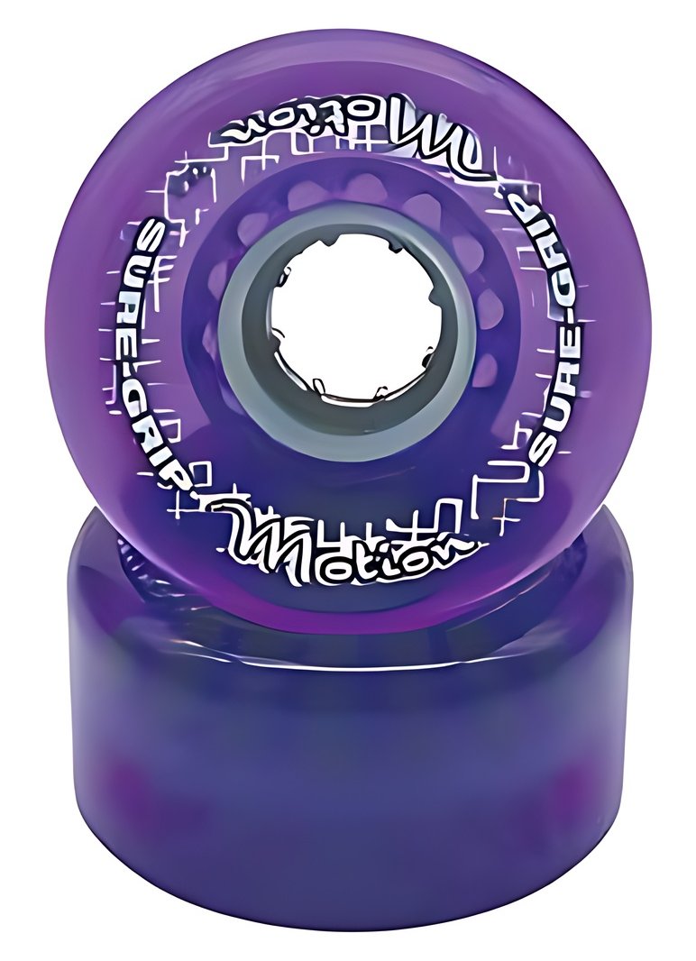 Sure-Grip Motion 62mm outdoor quad wheel, clear purple