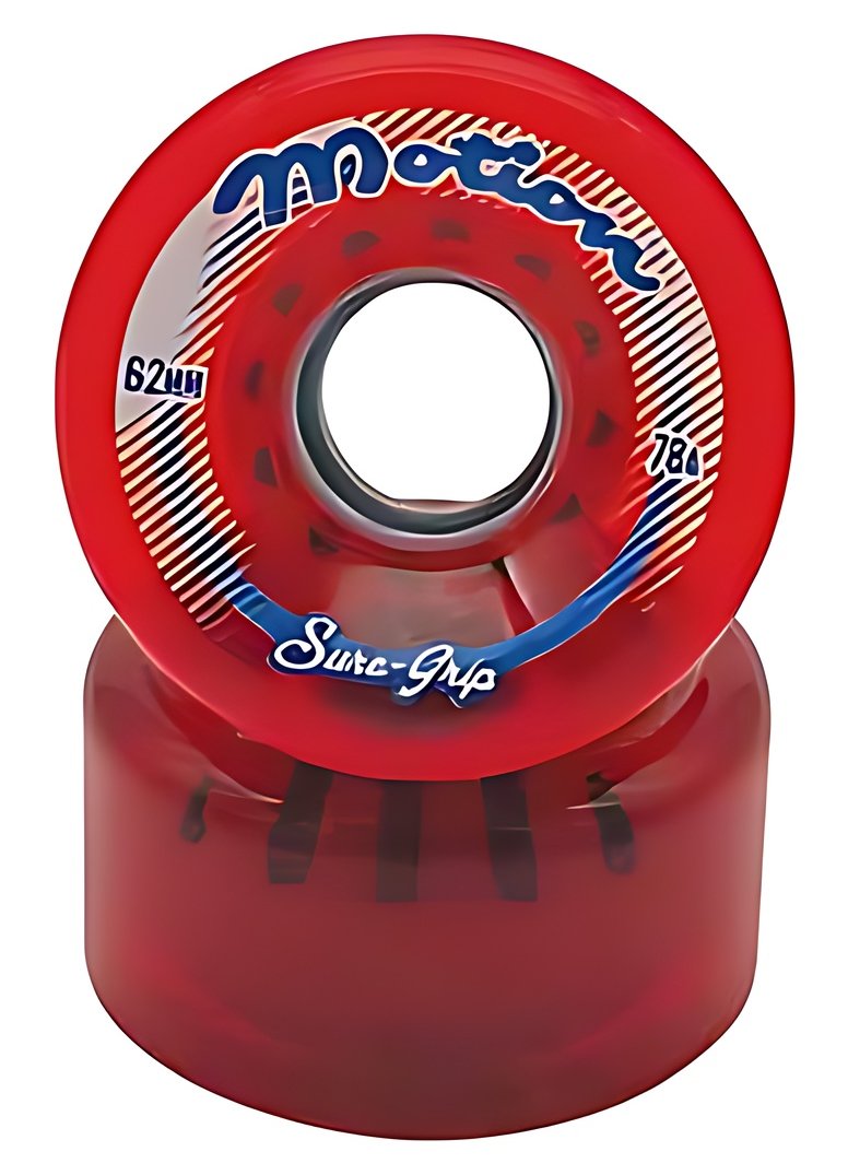 Sure-Grip Motion 62mm outdoor quad wheel, clear red
