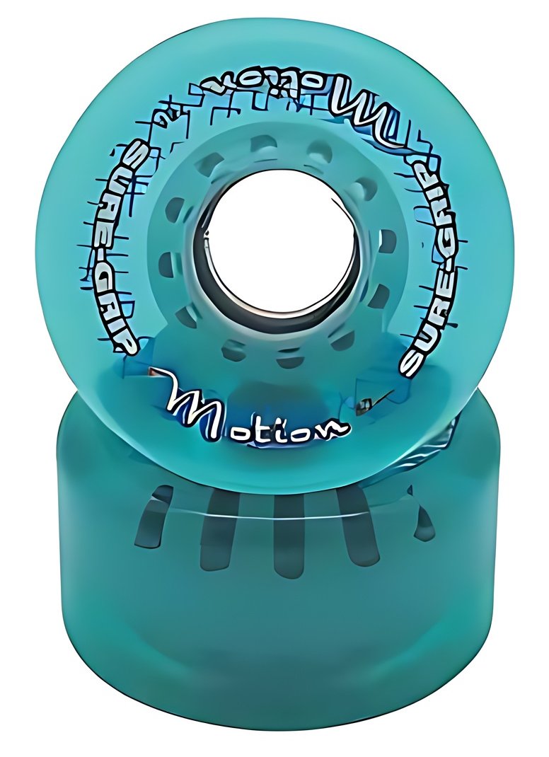 Sure-Grip Motion 62mm outdoor quad wheel, clear teal