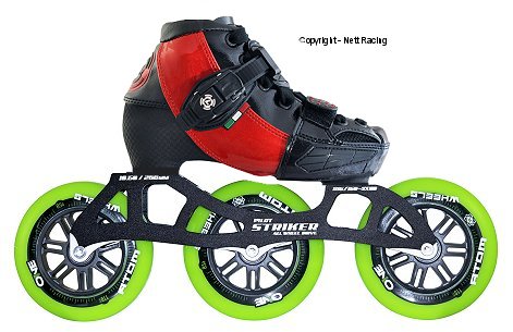Luigino Kids Adjustable Red Inline Speed Skates