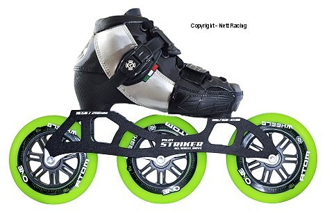 Luigino Kids Adjustable Black Inline Speed Skates