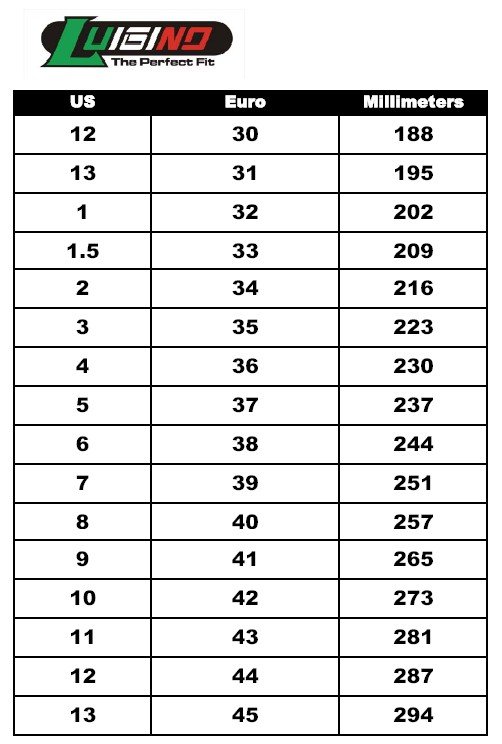 luigino inline speed skate sizing chart mens to womens shoe size conversion chart