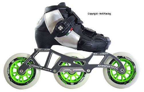 Luigino Kids Adjustable Black 4x90/3x110 Inline Speed Skates