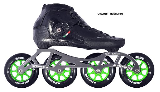 Luigino Strut Black Indoor Inline Speed Skates